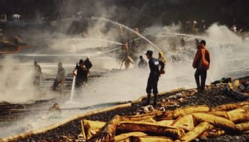 Clean-up of Exxon Valdez Oil Spill
Taken in March of 1989 Big Smith Island off Valdez Alaska. - It was heart breaking to see the devastation! Photograph courtesy of Flickr/Jim Brickett